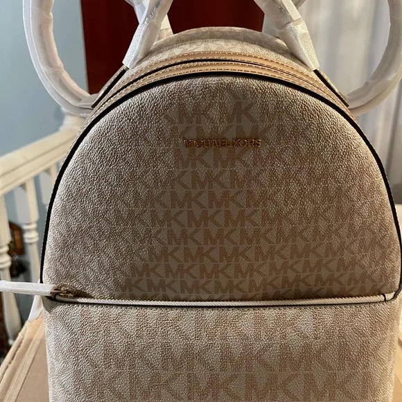 Michael Kors | Bags | Michael Kors Cream Backpack With Gold  display picture 3